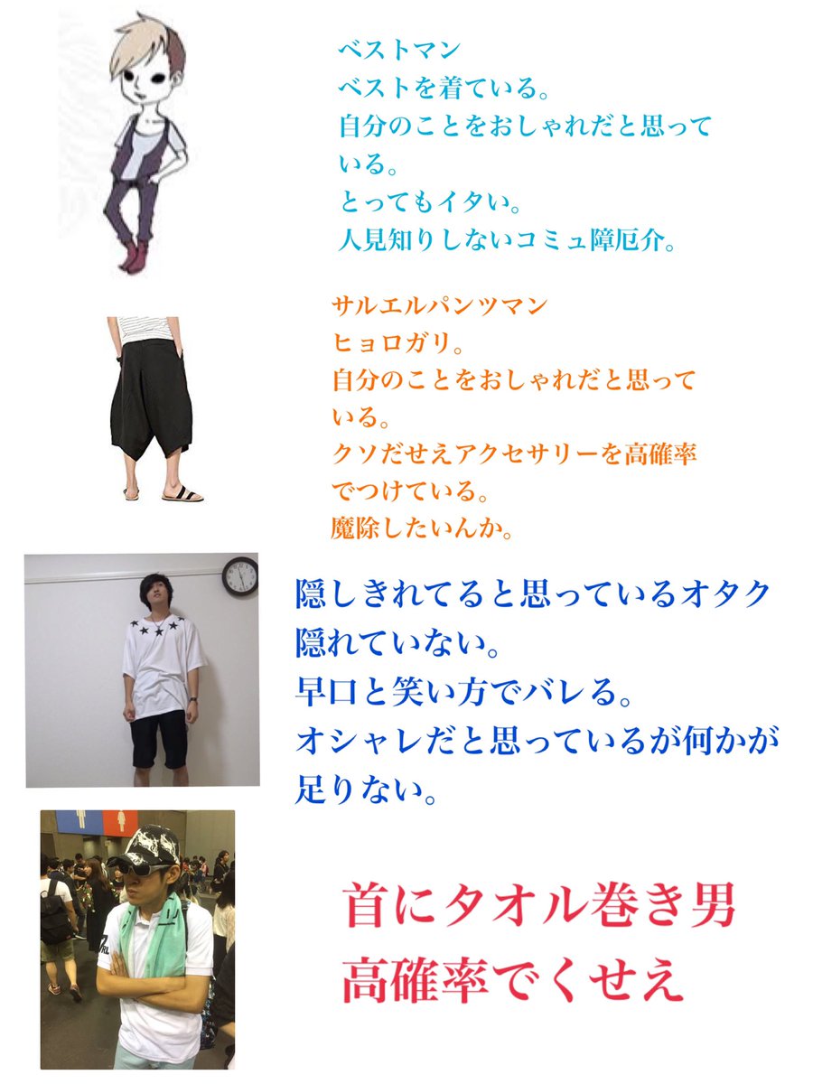 独断と偏見の男オタク一覧です。 