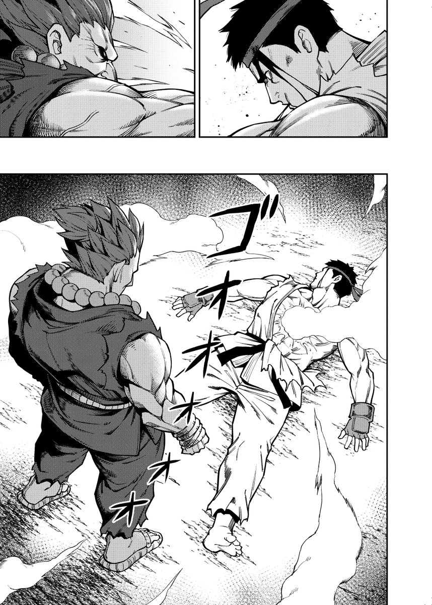 突然どうしても「リュウが豪鬼に負けて殺意の波動に飲まれる話」を描きなって描きたくなって描きました