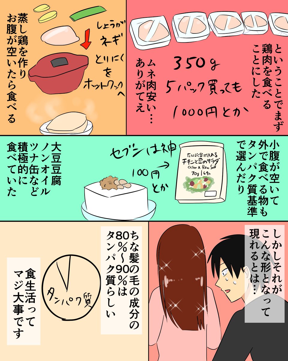 タンパク質増やしたら髪が生まれ変わった話 #タンパク質の摂り方 
