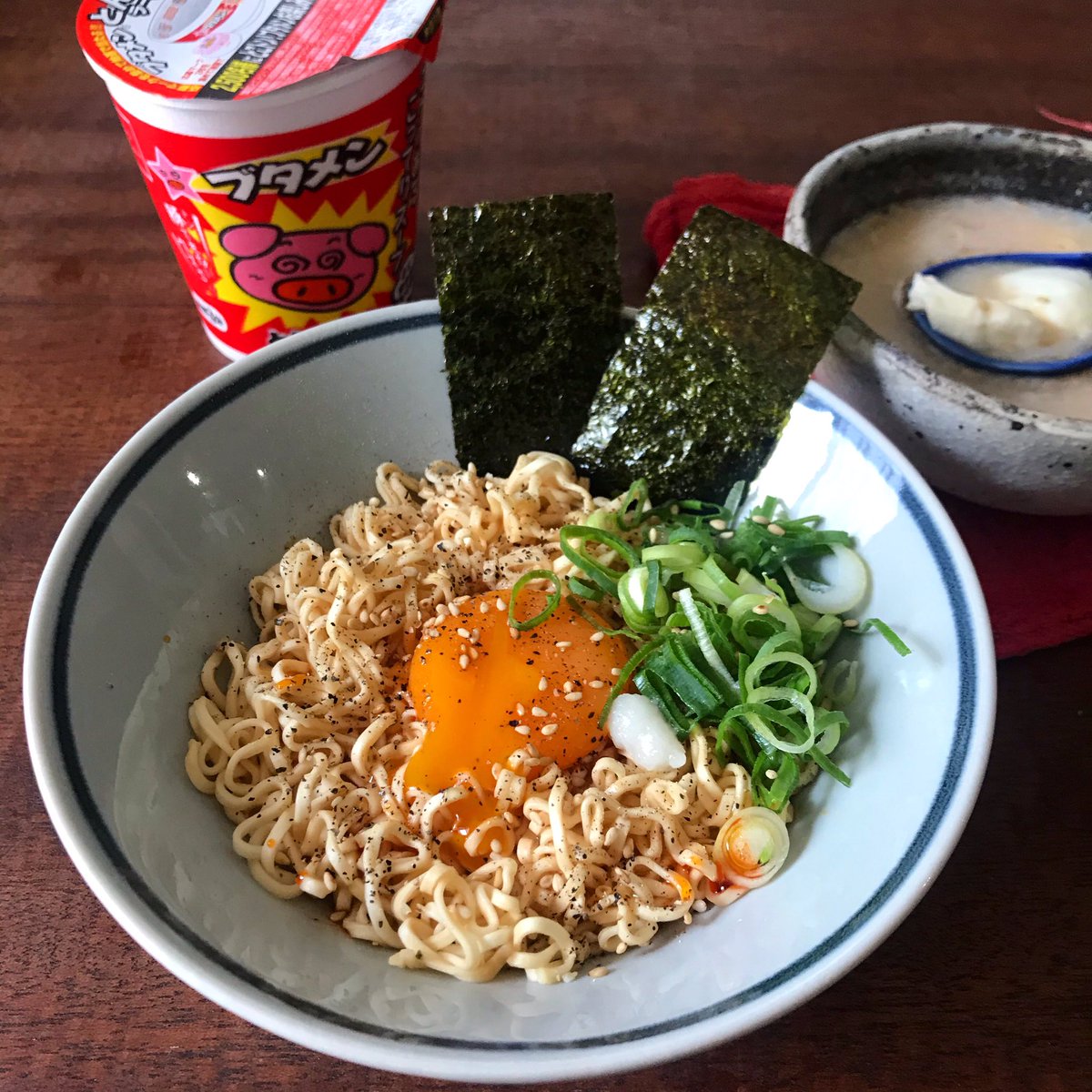 美味‼️  スープは余った卵白を加えチンして添えれば無駄がないです