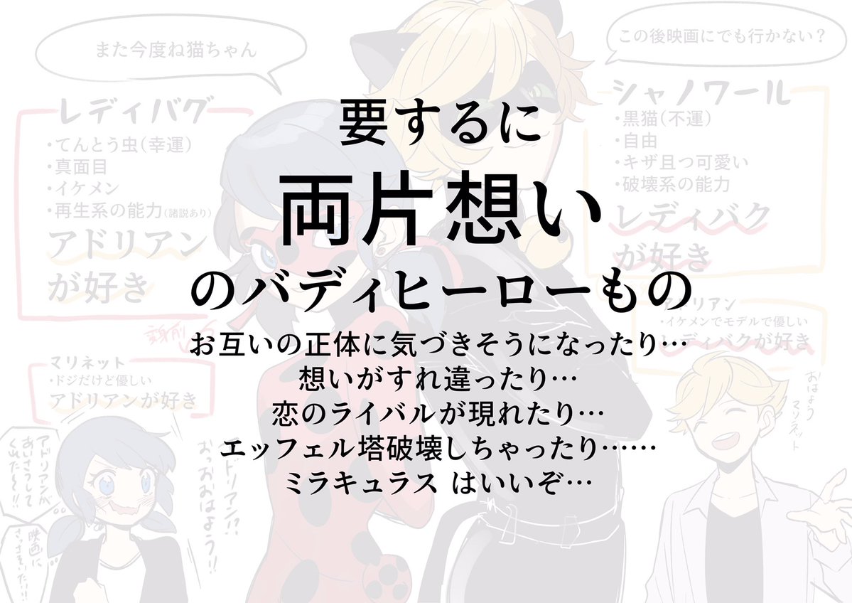 皆…何とあの全ての性癖を詰めたと言っても過言ではない「ミラキュラス レディバク&シャノワール」がアマプラで観れるようになってたよ…