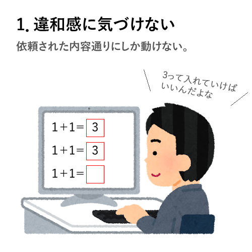 仕事が出来ない人の特徴をまとめてみました。 
