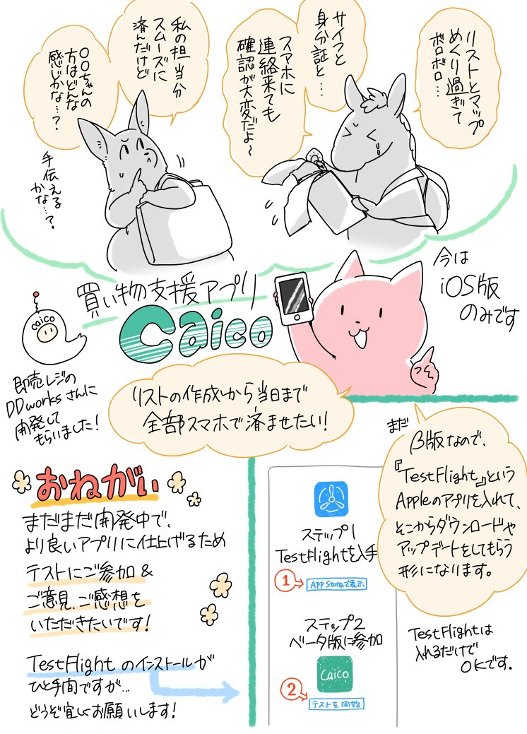 即売会のお買い物で便利なアプリが欲しいな～～とわがままを言っていたら、なんと作っていただけました…