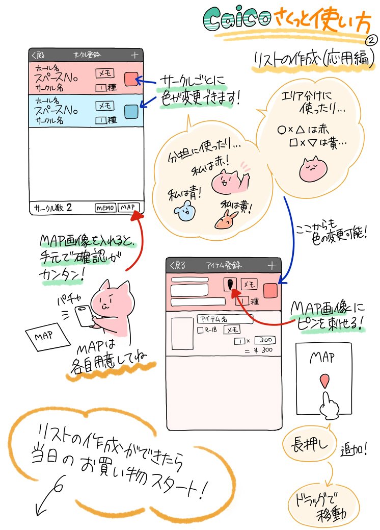 即売会のお買い物で便利なアプリが欲しいな～～とわがままを言っていたら、なんと作っていただけました…