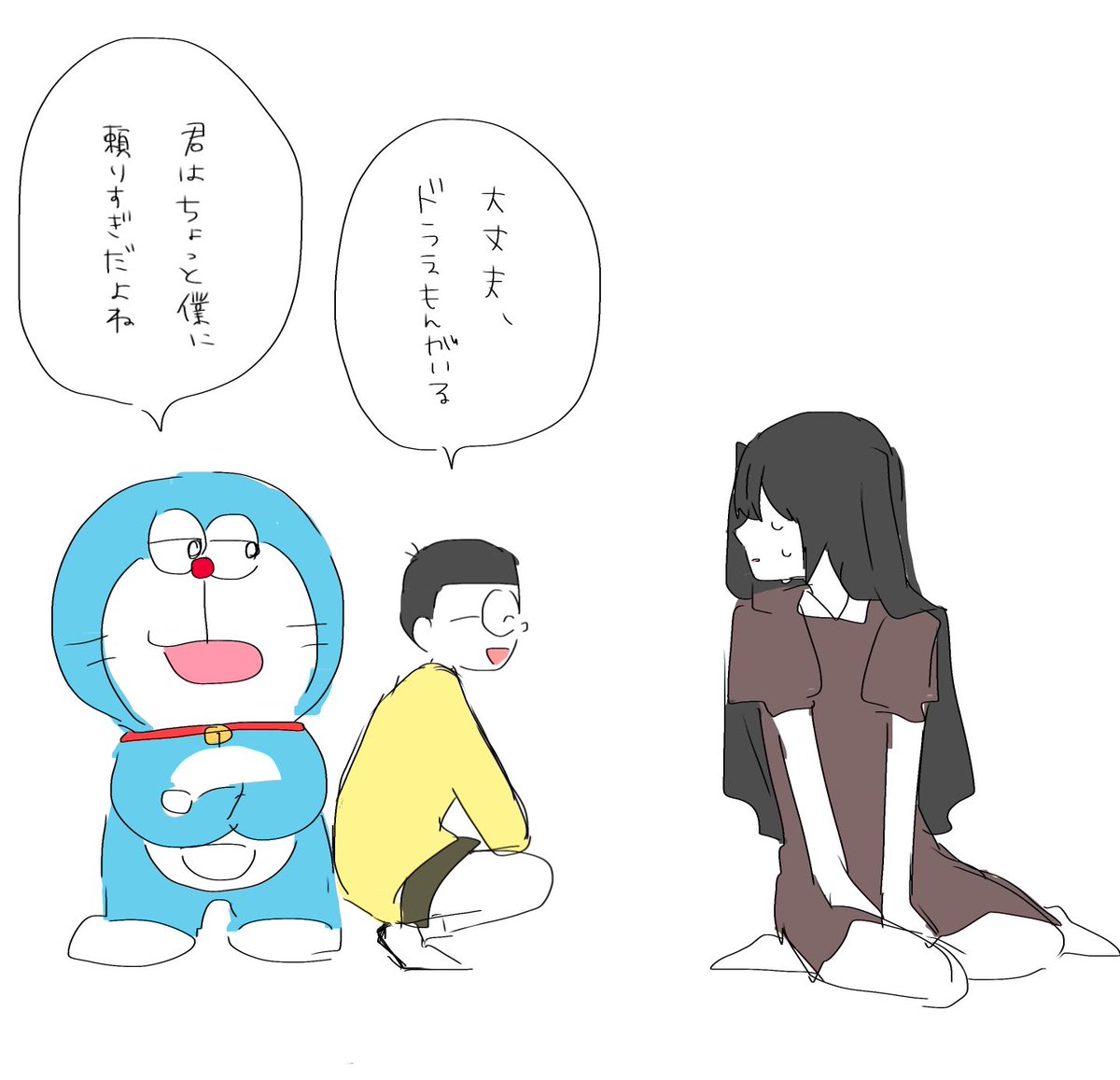 辛いときそばに居てくれるキャラクター達のらくがき 