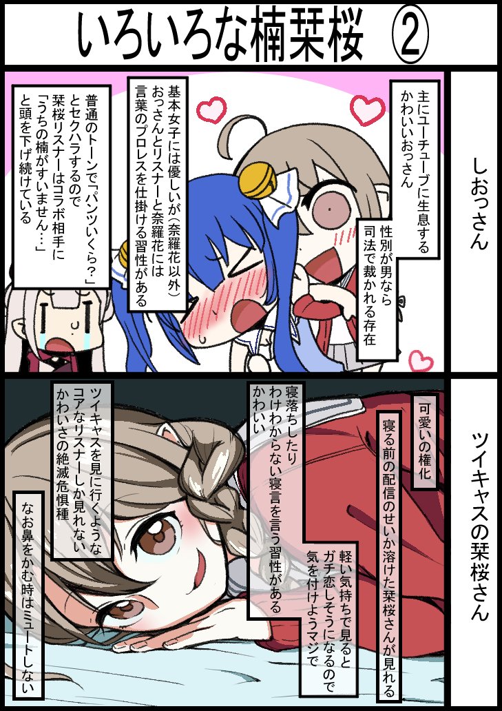 楠栞桜たくさんいてわからないよ、という初見さんのために楠栞桜をまとめました #さくらのしおり    #楠栞桜 