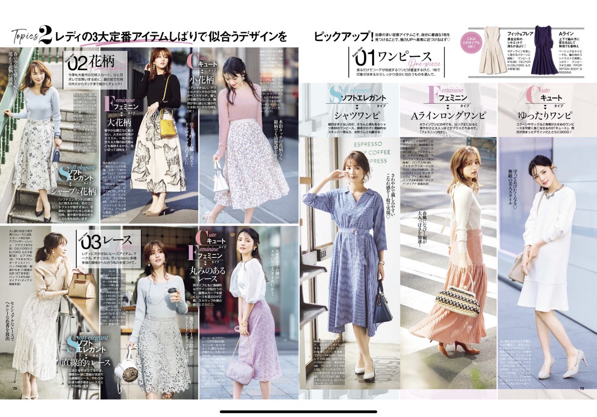 美人百花に掲載されてた顔タイプ診断、自分に似合う服のテイストやシルエットが分かってめちゃくちゃ為になるから参考までに