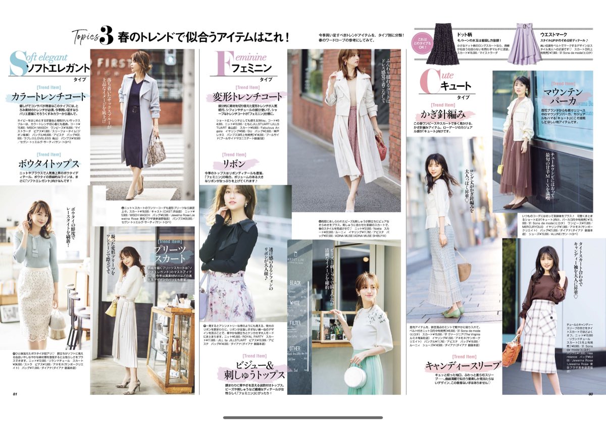 美人百花に掲載されてた顔タイプ診断、自分に似合う服のテイストやシルエットが分かってめちゃくちゃ為になるから参考までに