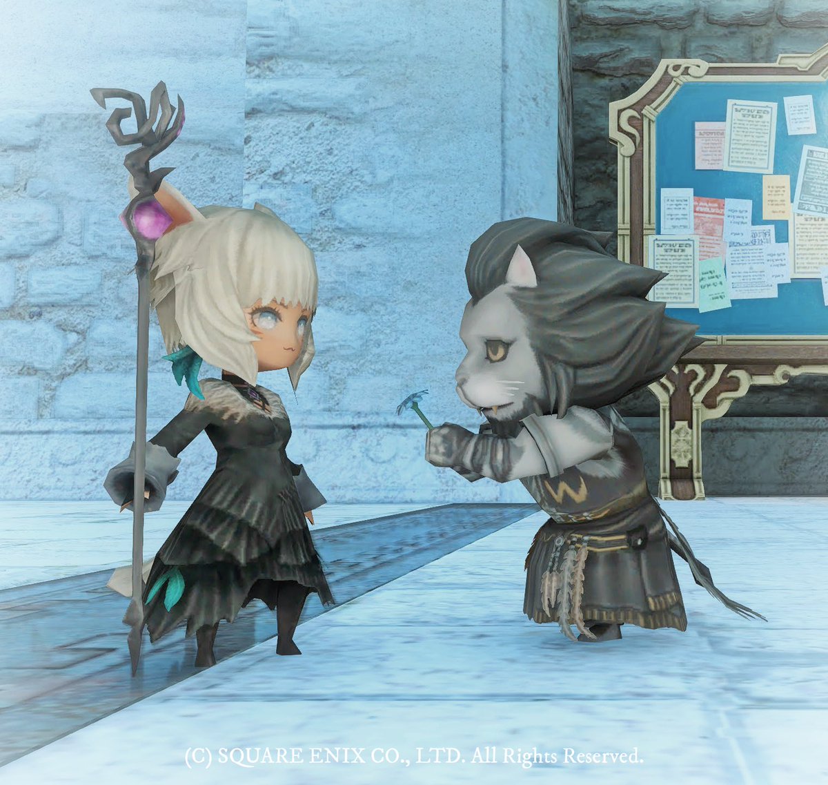 マメット・ルナルくんーーー 姐さん見つけたら…そっとお花差し出すのこれは…良過ぎて…泣く #FF14 #GPOSERS #マメット