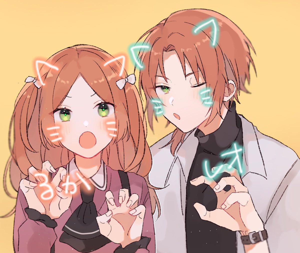 ⚠️クロスオーバー、4枚目注意 月永兄妹のプリクラが欲しいあまり描いた絵たち 