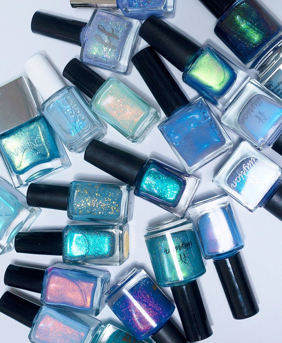 青好きさんに届け美しいブルー系×偏光ラメのポリッシュまとめ。 