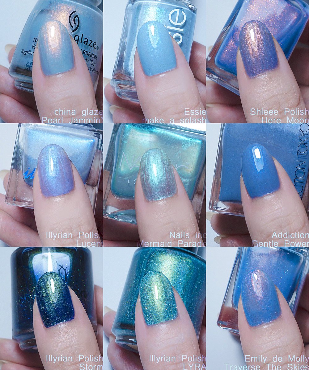 青好きさんに届け美しいブルー系×偏光ラメのポリッシュまとめ。 