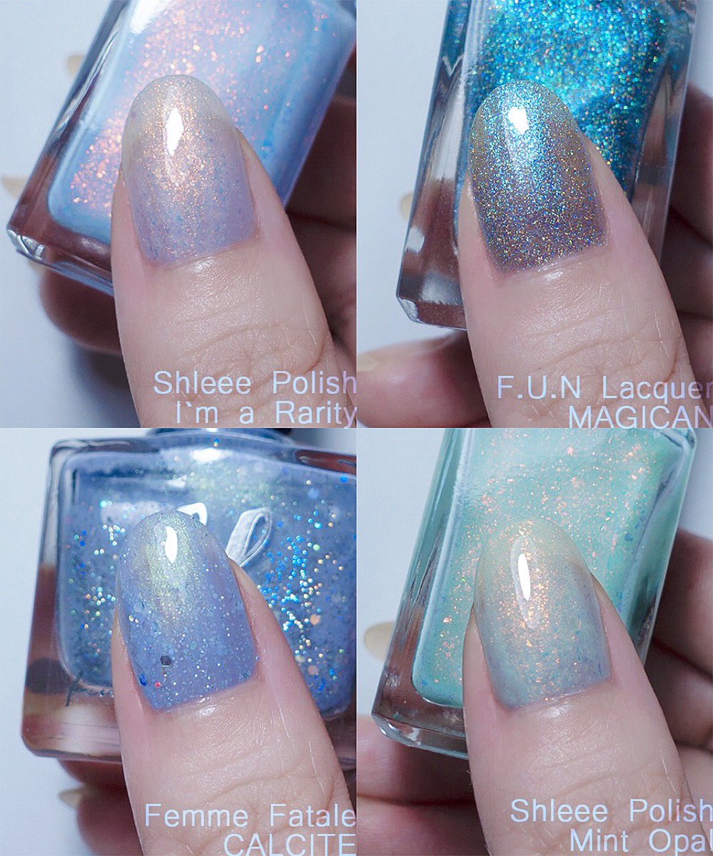 青好きさんに届け美しいブルー系×偏光ラメのポリッシュまとめ。 