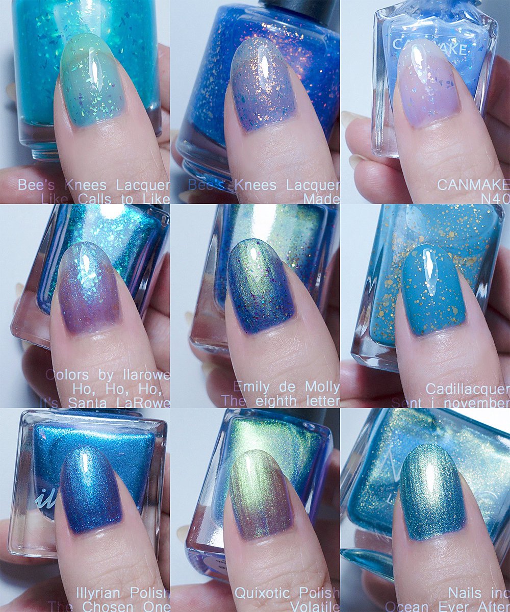 青好きさんに届け美しいブルー系×偏光ラメのポリッシュまとめ。 