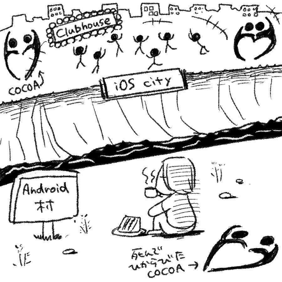 Androidユーザーの心象風景を描きました。 