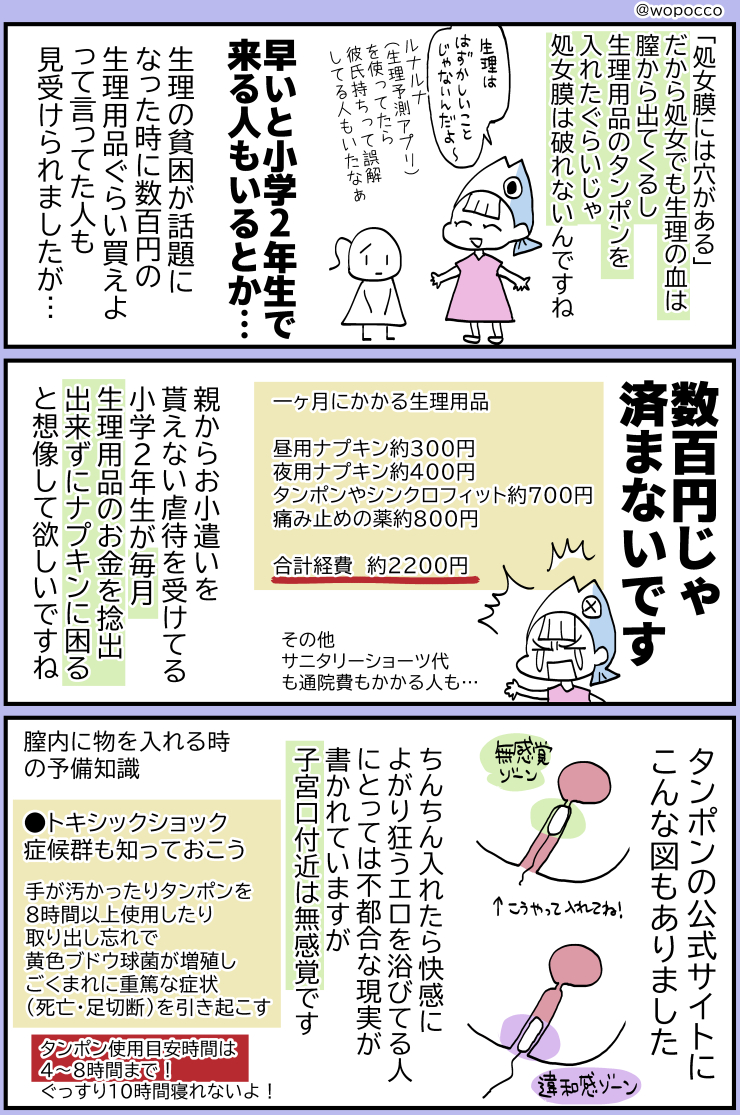 あまりにも性教育の敗北を感じることが多いので大人に向けたシン・性教育漫画を描きました  処女膜の形、生理用品の価格、エロと現実との区別、性交同意年齢が13歳について、子どもに向かう性欲は暴力になるという話など  性加害のまとめ画像はブログにあります   #ヲポコめも 