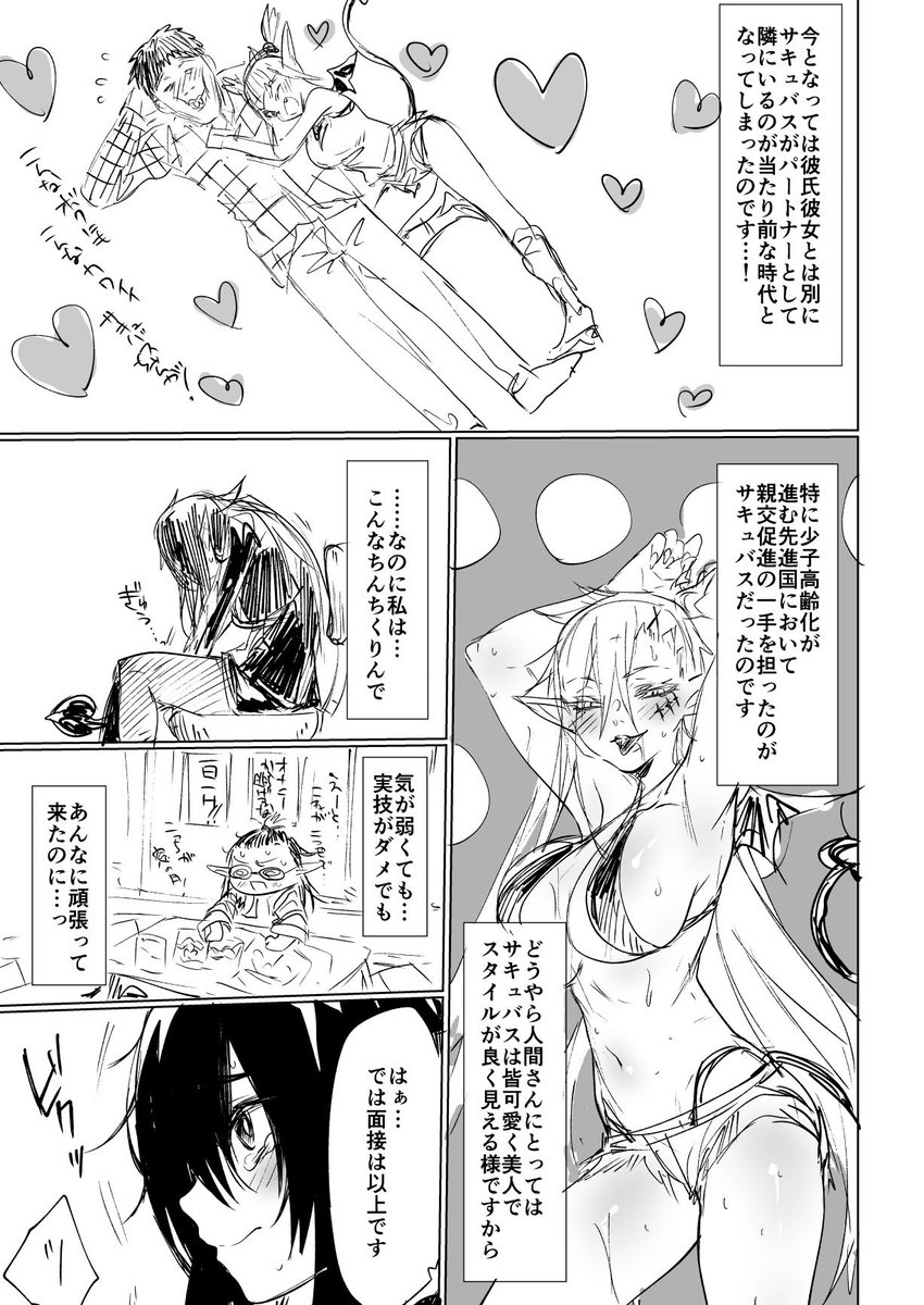 屈強な漢が就活失敗サキュバスさんを拾う話(1/5) 