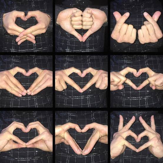 指ハートってこんなに種類があるの知らなかった 