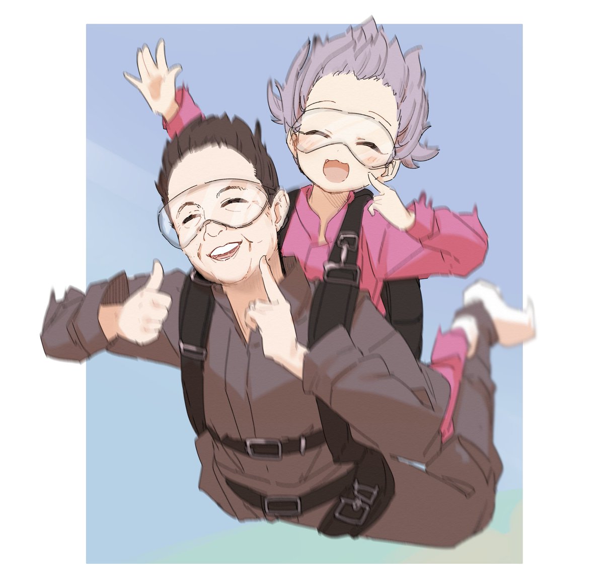 輿水幸子とスカイダイビングをするイーロン・マスクＰ 