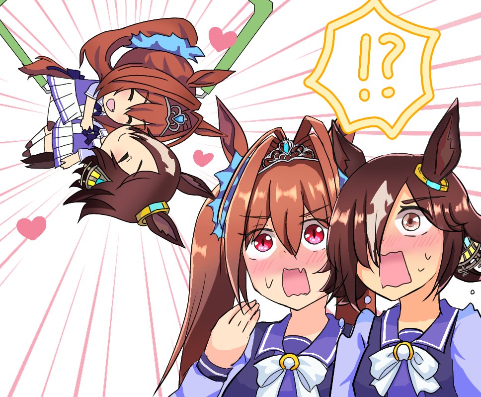 ダイワスカーレットとウオッカが自分たちのぬいぐるみを見て動揺しまくっている