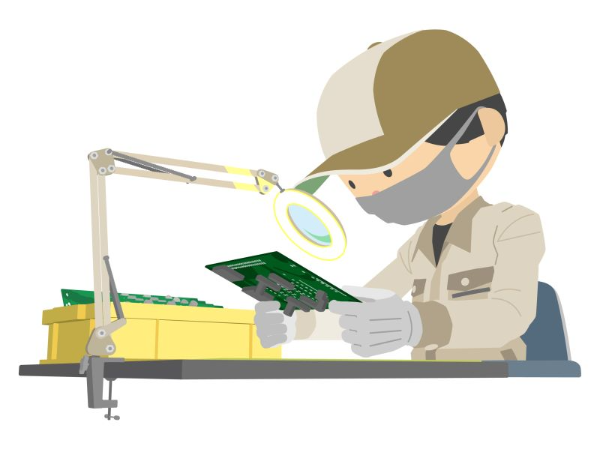 【案件番号MO】座り仕事　部品の拡大鏡・目視検査　土日休み