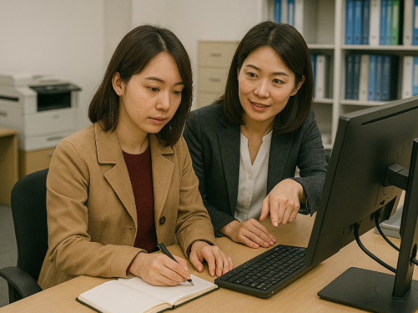 先輩社員がしっかり業務を教えてます！