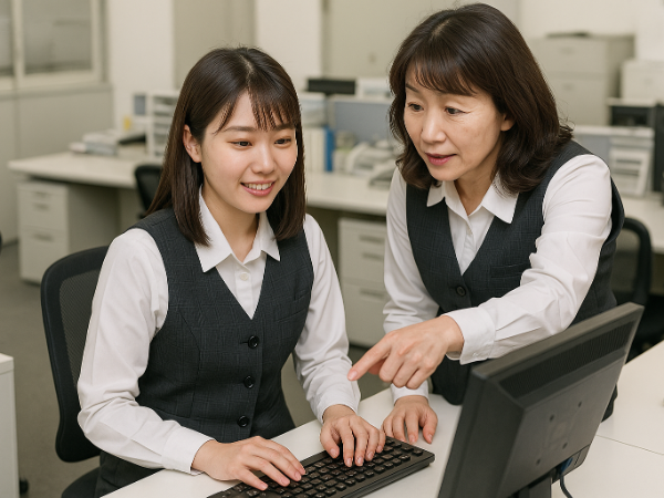 新人～20年キャリアのスタッフ在籍。
先輩が研修～OJTでしっかり教えます。