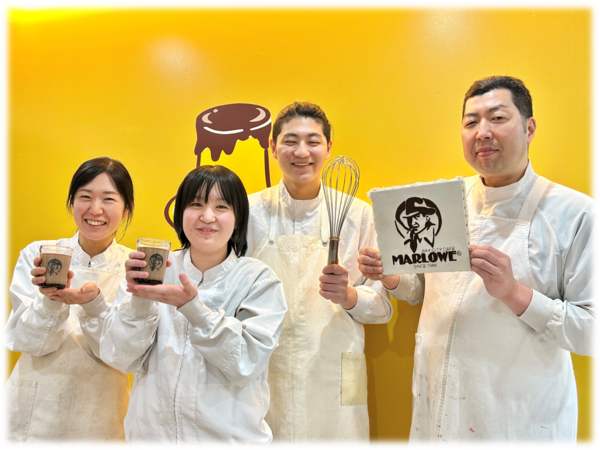 マーロウの商品は、製造スタッフ一人一人の
手によって丁寧に製造されていきます。