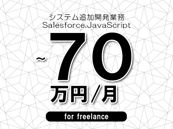 【55～70万円／フリーランス】＜Salesforce,JavaScript/システム追加開発業務＞◆完全週休2日制　◆年間休日120日以上　◆出張費用別途支給
