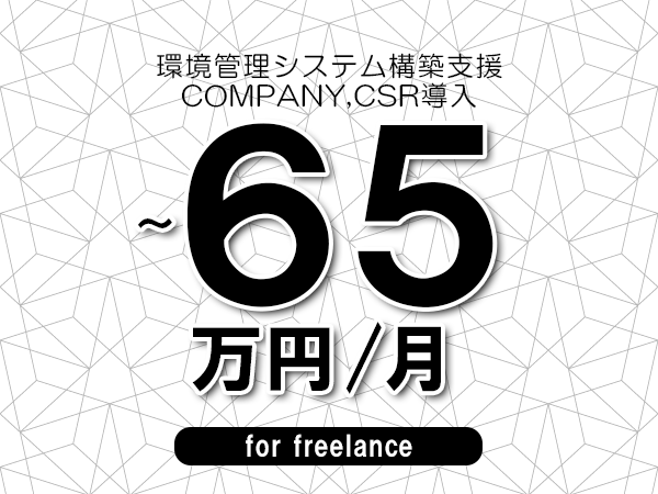 【55～65万円／フリーランス】＜COMPANY,CSR導入/環境管理システム構築支援＞◆完全週休2日制　◆年間休日120日以上　◆出張費用別途支給