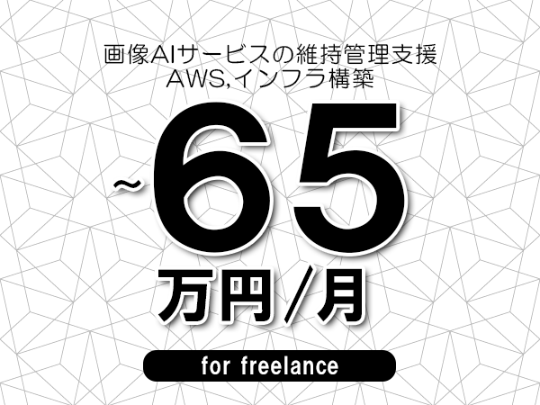 【55～65万円／フリーランス】＜AWS,インフラ構築/画像AIサービスの維持管理支援＞◆完全週休2日制　◆年間休日120日以上　◆出張費用別途支給