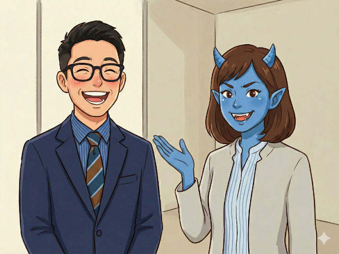 【新春】「青い鬼」と「隠れ愉快な男」がやってきた(清藤)