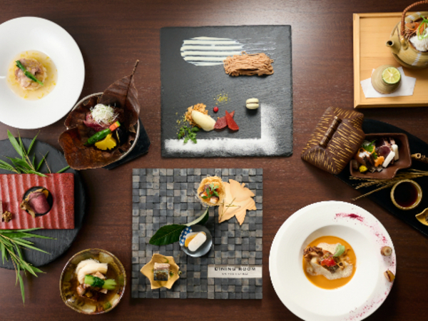 地場の瓦プレートと食材で届ける和洋折衷