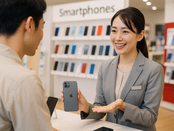 通信サービスを扱う接客販売スタッフ