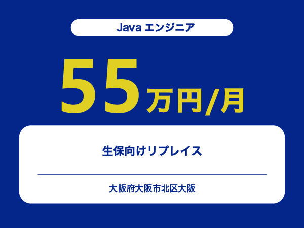 ★【~55万円/フリーランス】≪Javaエンジニア≫生保向けリプレイス※30～50代活躍中!!
