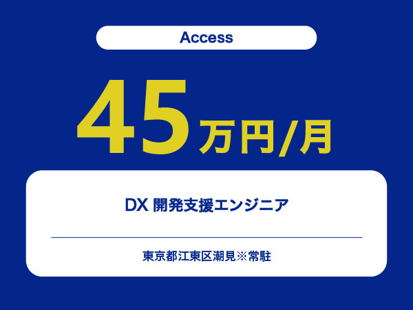 ★【~45万円/フリーランス】≪Accessエンジニア≫DX開発支援※30～50代活躍中!!