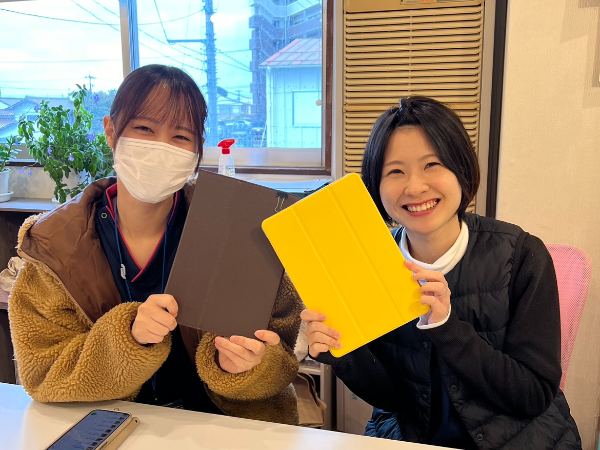 1人1台、ｉＰａｄ支給
出先で書類作成可能で効率的に♪