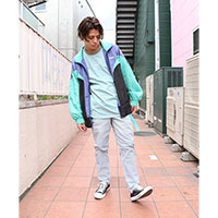 CHIHIRO YASUDA | ストライプテーパードパンツ(green)
