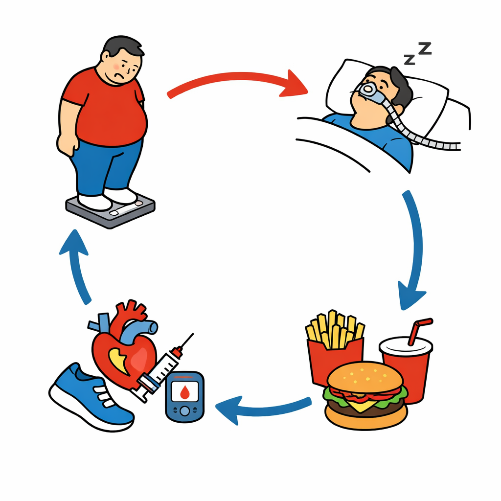 睡眠時無呼吸症候群と肥満、どっちが先？