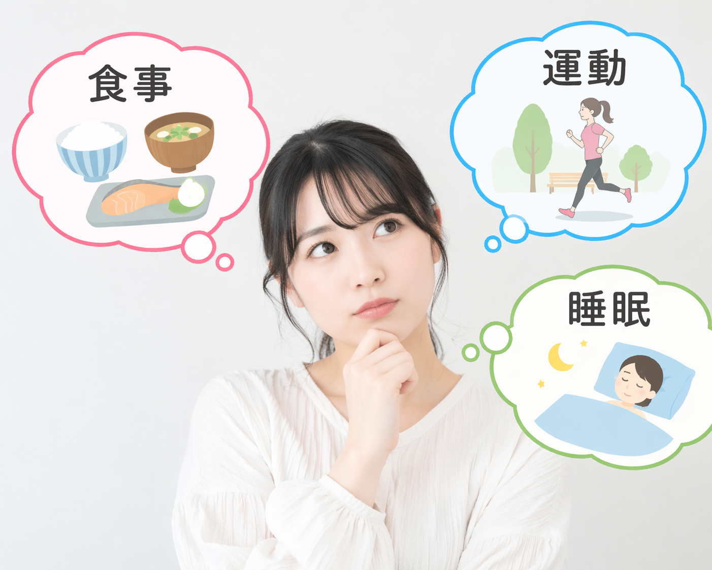 食事、運動、、睡眠を忘れていませんか？