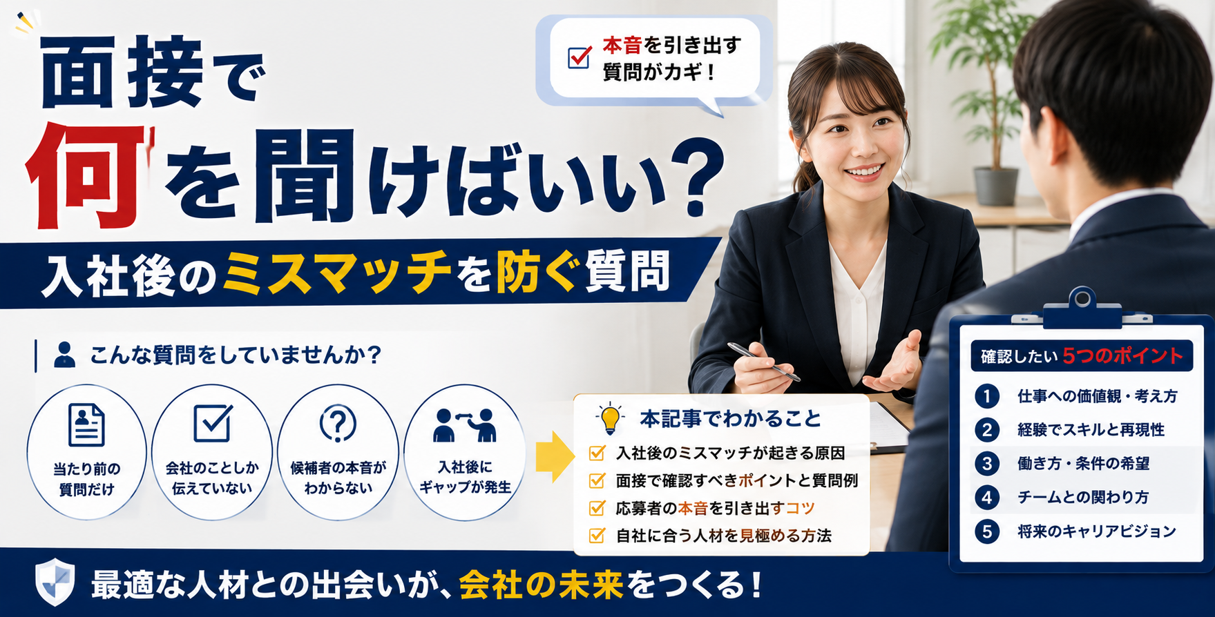面接で何を聞けばいい?入社後のミスマッチを防ぐ質問