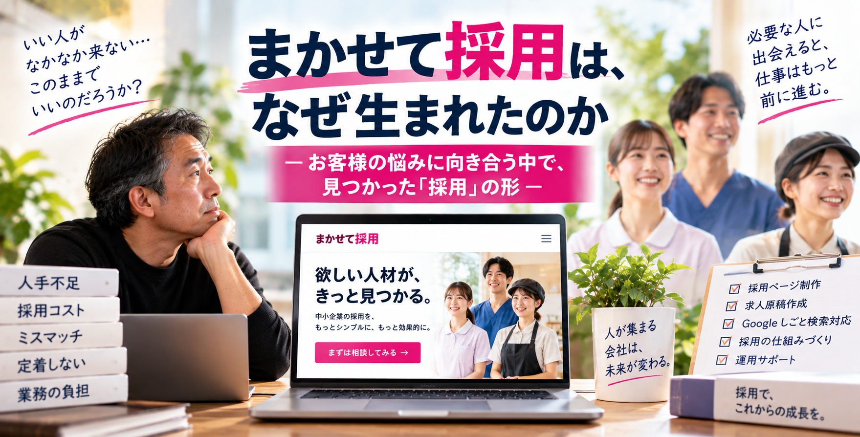 まかせて採用は、なぜ生まれたのか― お客様の悩みに向き合う中で、見つかった「採用」の形