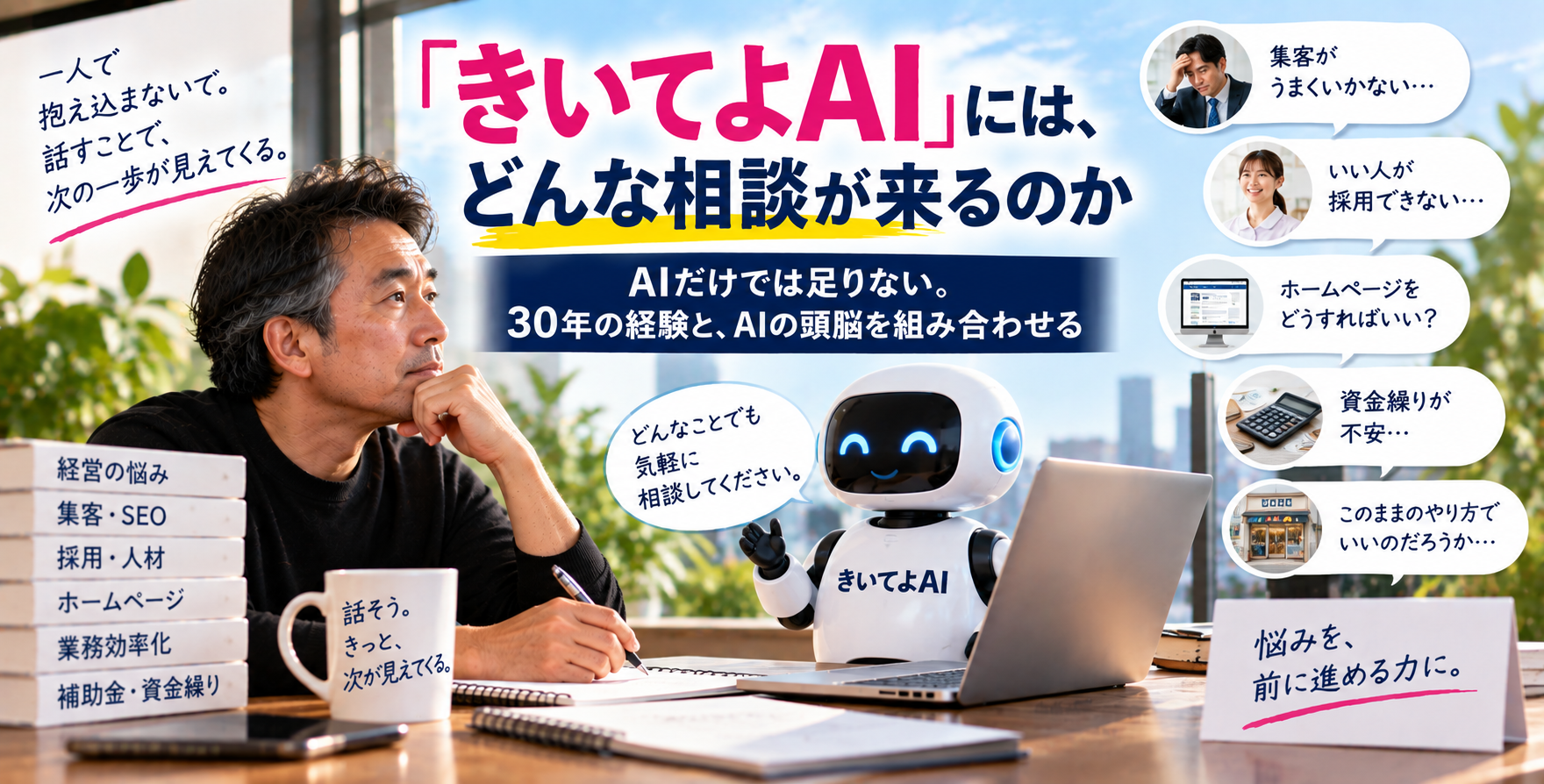 「きいてよAI」には、どんな相談が来るのか― AIだけでは足りない。30年の経験と、AIの頭脳を組み合わせる