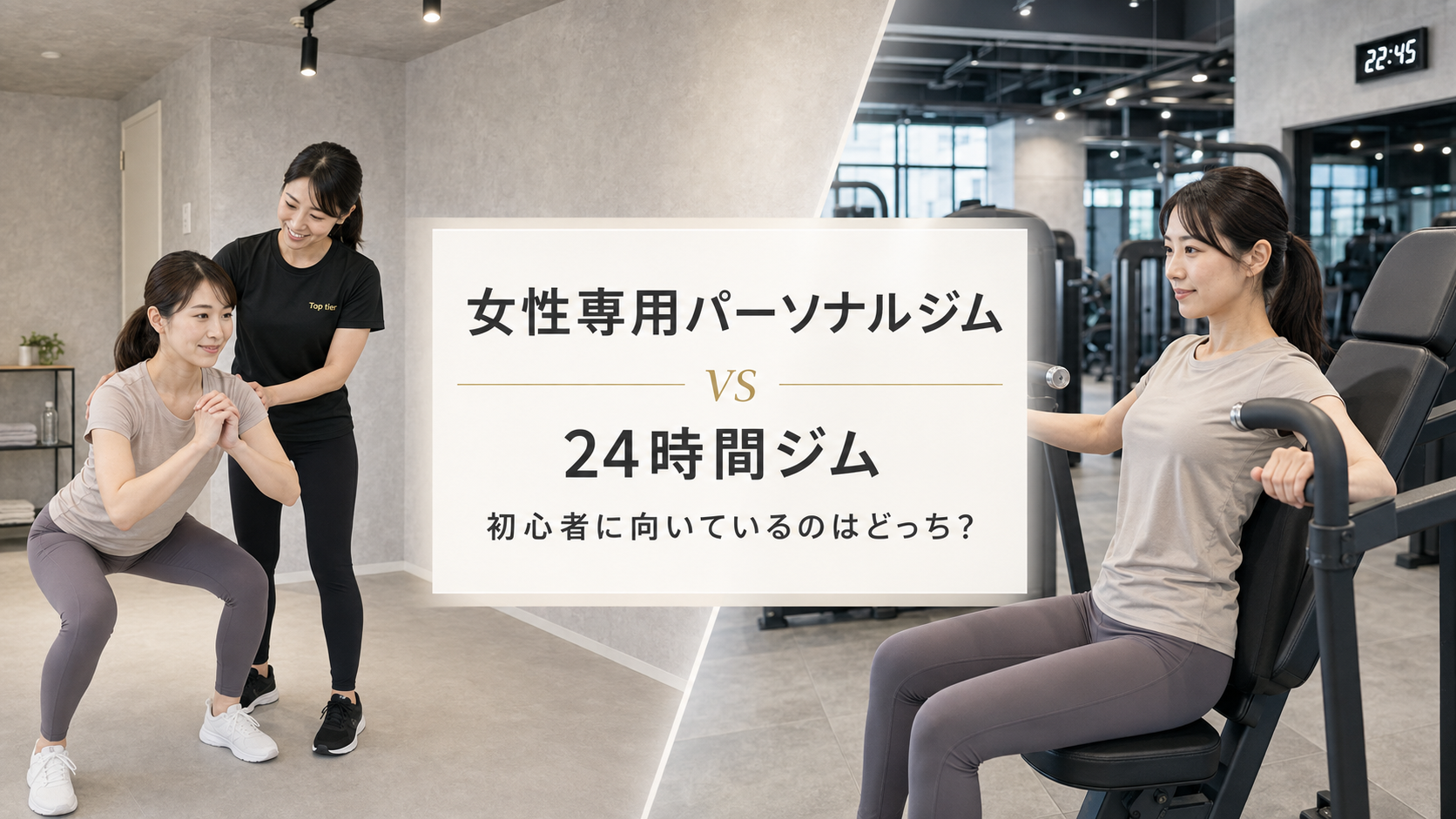 女性専用パーソナルジムと24時間ジムの違いとは？初心者に向いているのはどっち？