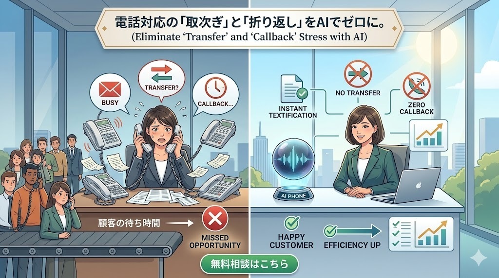 「電話をさばく」時代は終わりました。AIが実現する、電話対応ゼロの新しい働き方
