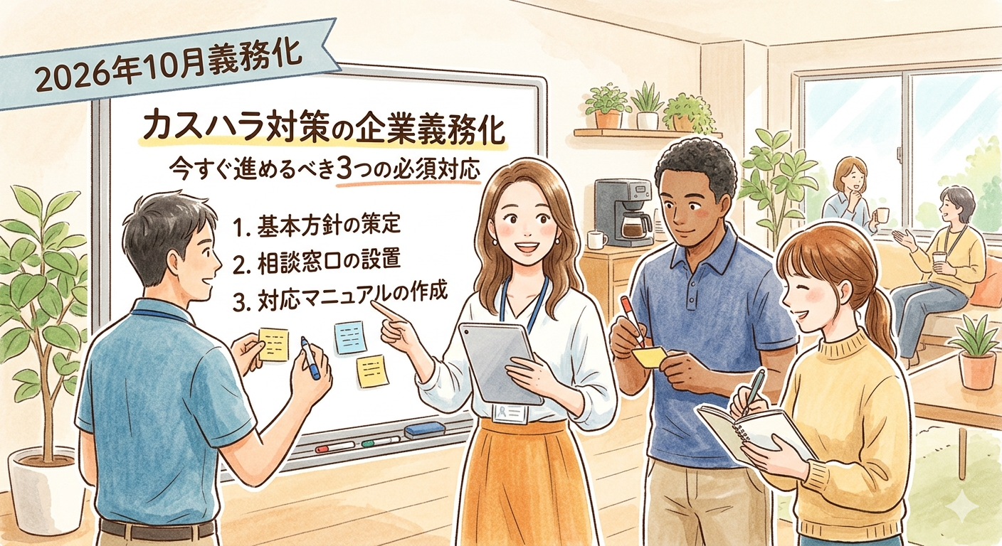 【2026年10月義務化】カスハラ対策の企業義務化とは？今すぐ進めるべき3つの必須対応