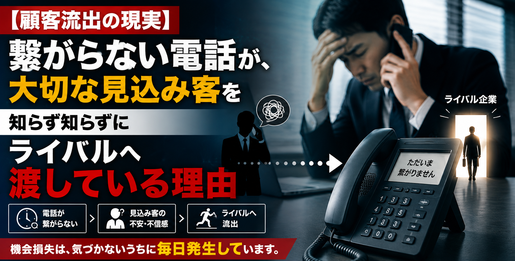 【顧客流出の現実】繋がらない電話が、大切な見込み客を知らず知らずにライバルへ渡している理由