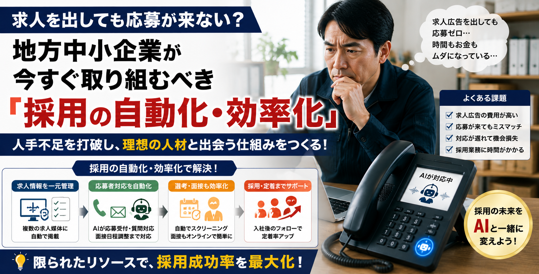 求人を出しても応募が来ない？地方中小企業が今すぐ取り組むべき「採用の自動化・効率化」