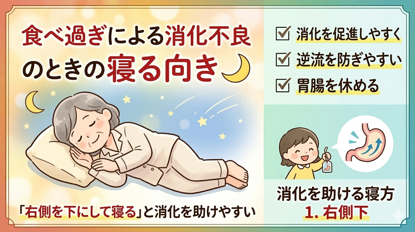【ととのえ日記129】食べ過ぎによる消化不良のときの寝る向き🌙―「右側を下にして寝る」と消化を助けやすい―