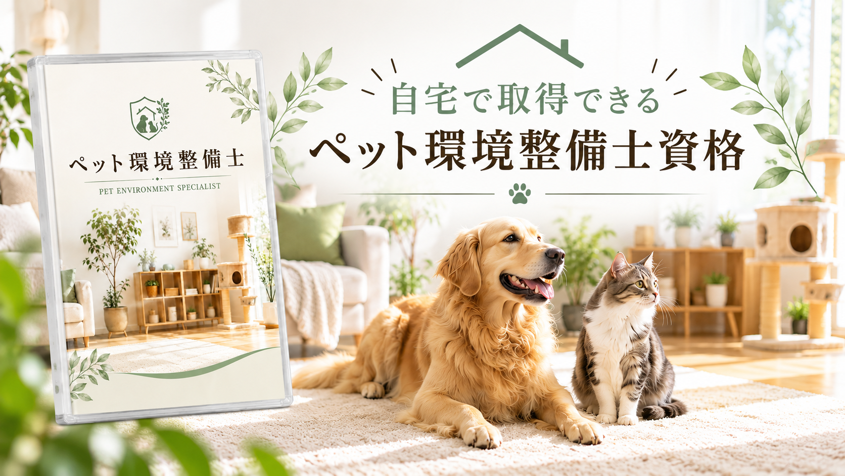 ペット環境整備士｜犬猫が安心して暮らせる住環境・安全対策を自宅で学べる資格